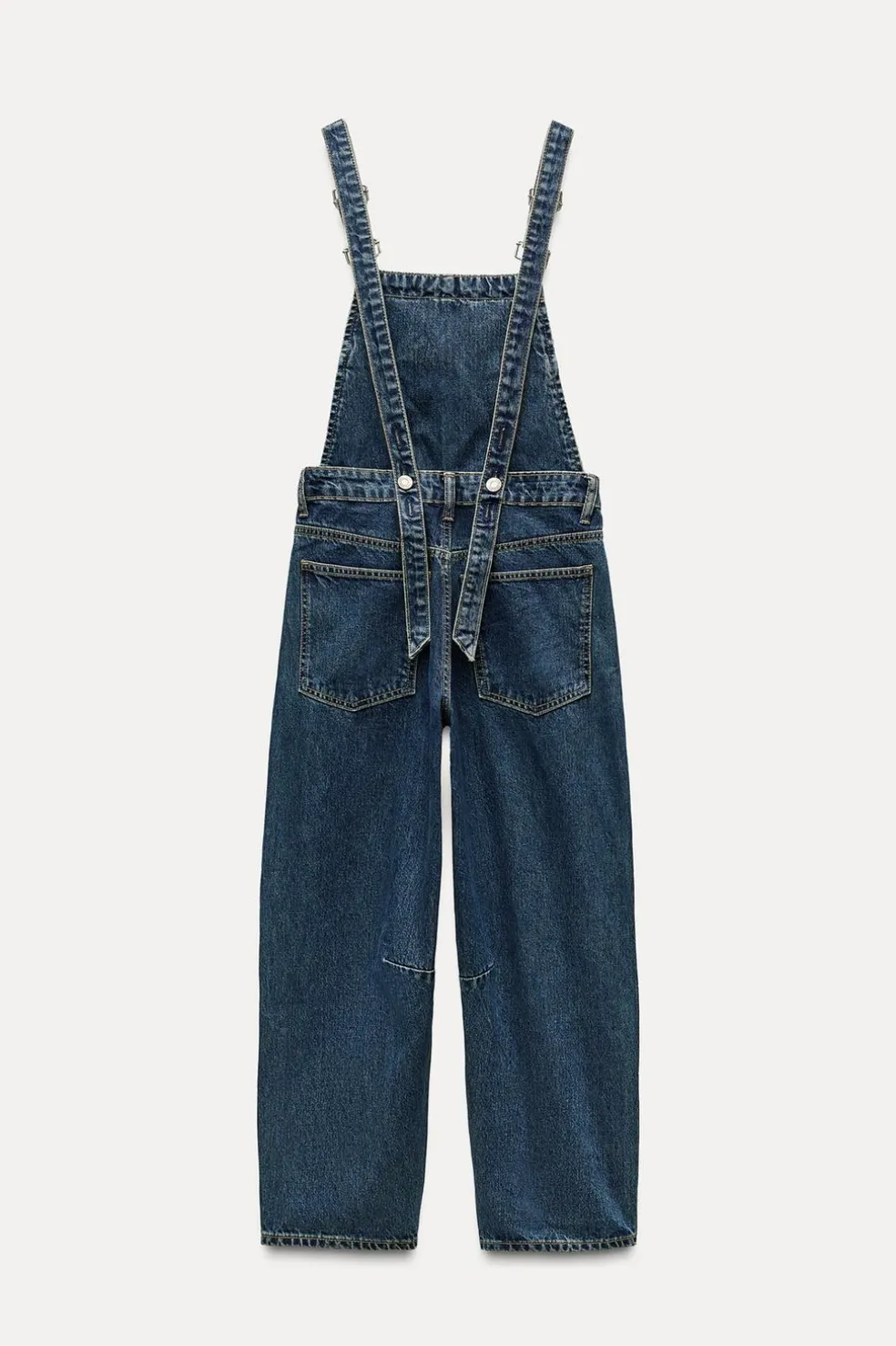ZARA Vestidos^MACACÃO COMPRIDO DENIM TRF BAGGY Azul-marinho