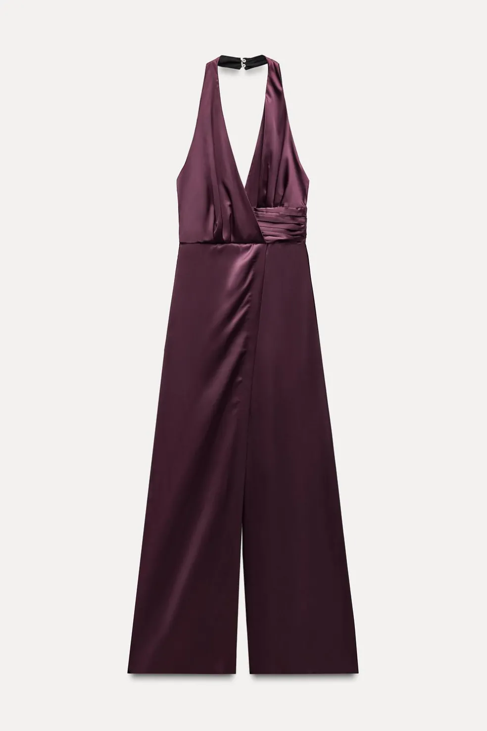 ZARA Vestidos^MACACÃO COMPRIDO HALTER COM FRANZIDO Beringela