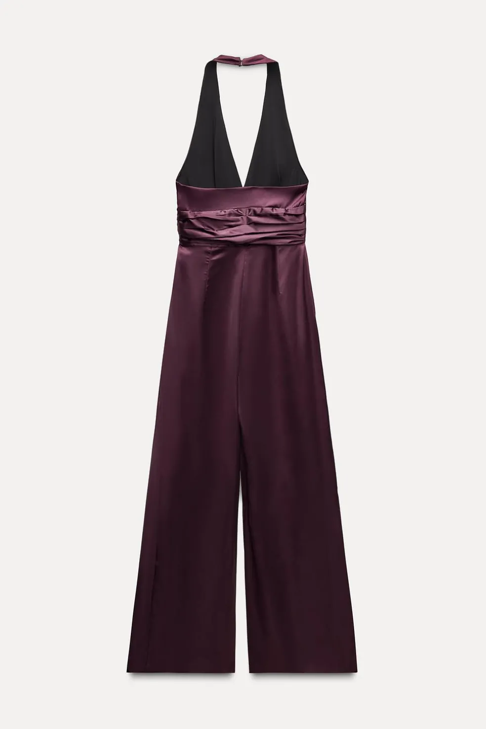 ZARA Vestidos^MACACÃO COMPRIDO HALTER COM FRANZIDO Beringela