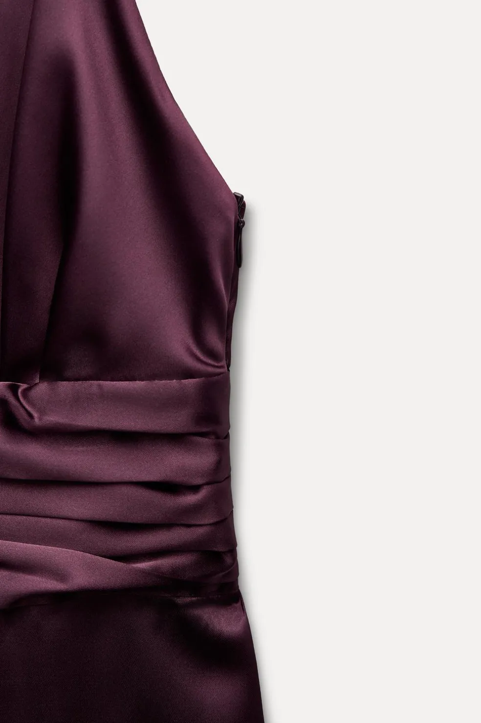 ZARA Vestidos^MACACÃO COMPRIDO HALTER COM FRANZIDO Beringela