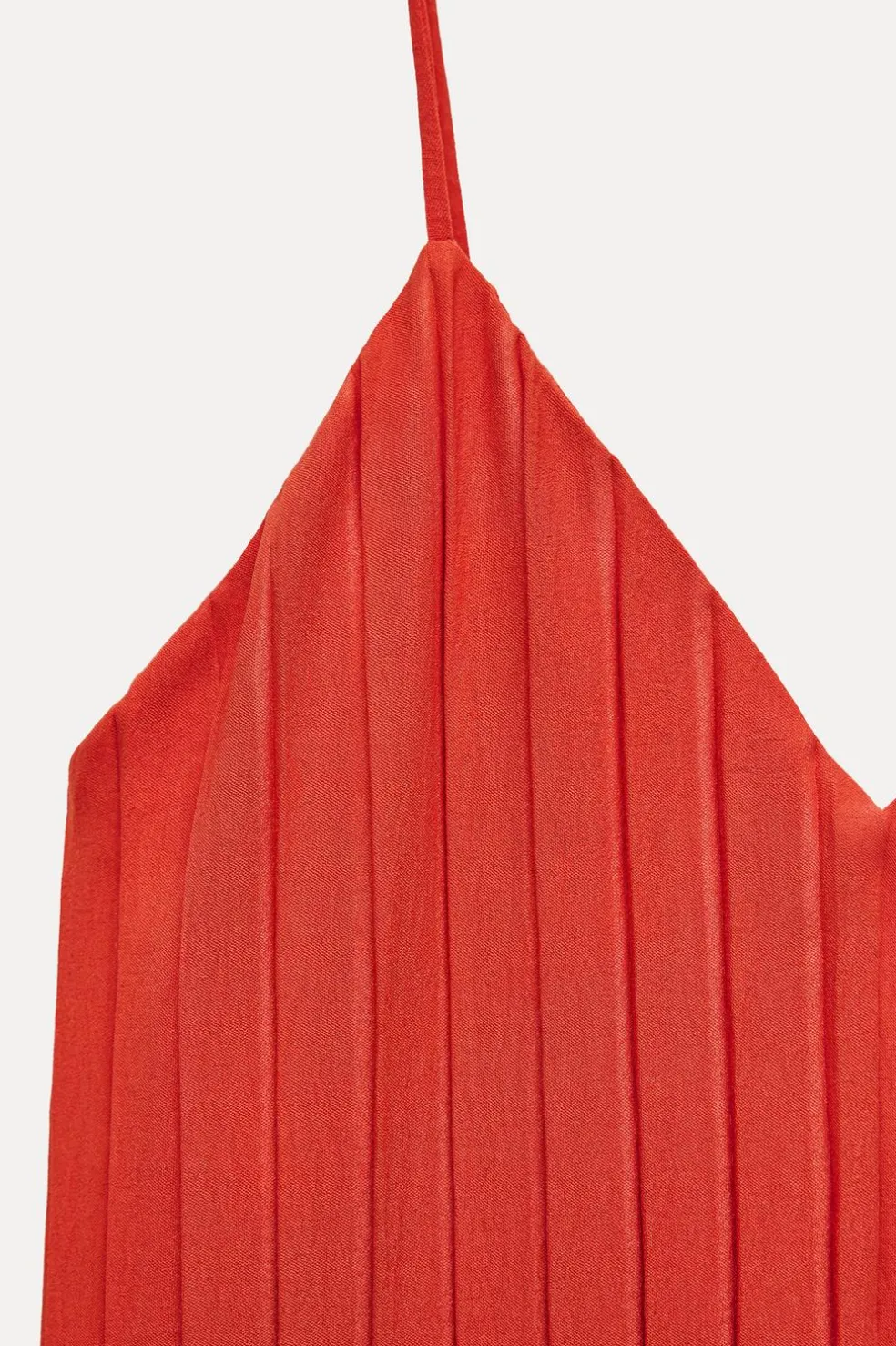 ZARA Vestidos^MACACÃO COMPRIDO PLISSADO Vermelho-claro