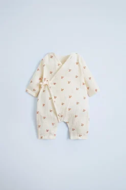 MACACÃO CRUZADO EM CREPE COM FLORZINHAS-ZARA Hot
