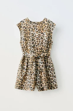 MACACÃO CURTO ANIMAL PRINT-ZARA Fashion