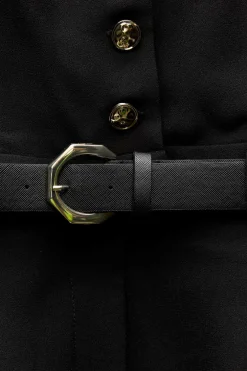 ZARA Vestidos^MACACÃO CURTO COM CINTO Preto