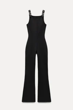 ZARA Vestidos^MACACÃO DE ALÇAS COM FIVELAS Preto
