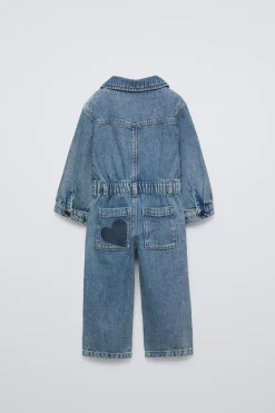 MACACÃO EM GANGA COM CORAÇÃO-ZARA Best Sale