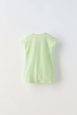 MACACÃO TERRYCLOTH COM DECOTE DE BOTÕES-ZARA Outlet