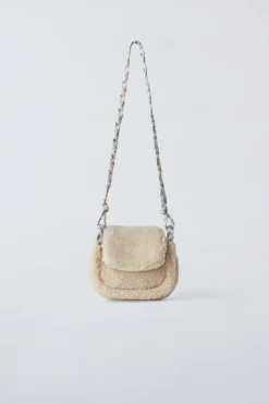 MALA A TIRACOLO COM EFEITO DE PELO ENCARACOLADO-ZARA Fashion