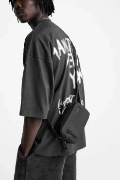 ZARA Vestuário De Inverno|Malas / Mochilas^MALA A TIRACOLO EFEITO DE CAUCHO Preto