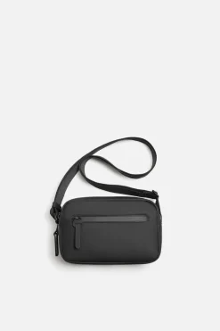 ZARA Vestuário De Inverno|Malas / Mochilas^MALA A TIRACOLO EFEITO DE CAUCHO Preto