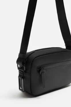 ZARA Vestuário De Inverno|Malas / Mochilas^MALA A TIRACOLO EFEITO DE CAUCHO Preto