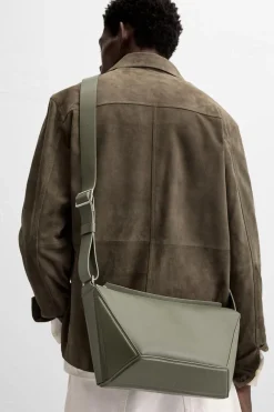 ZARA Pele|Malas / Mochilas^MALA A TIRACOLO EM PELE M - EDIÇÃO LIMITADA Verde-caqui