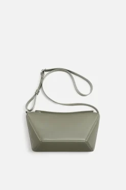 ZARA Pele|Malas / Mochilas^MALA A TIRACOLO EM PELE M - EDIÇÃO LIMITADA Verde-caqui