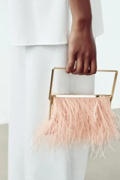 ZARA Malas^MALA CAIXA COM PENAS Rosa