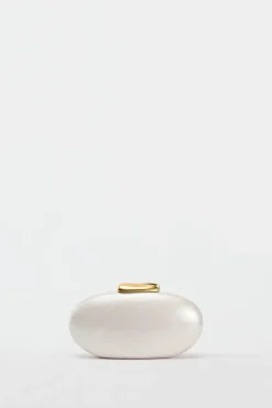 ZARA Malas^MALA CAIXA FECHO DOURADO branco