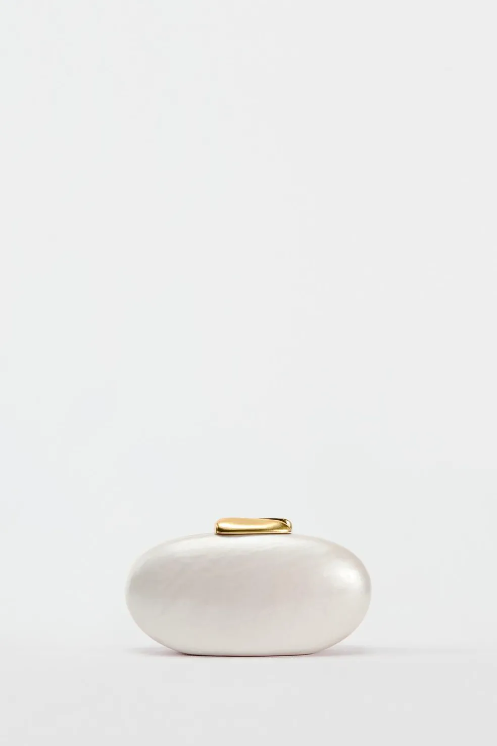 ZARA Malas^MALA CAIXA FECHO DOURADO branco