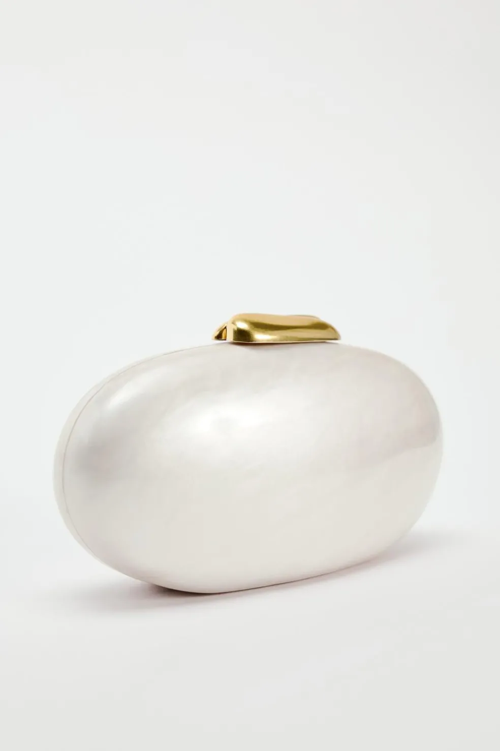 ZARA Malas^MALA CAIXA FECHO DOURADO branco