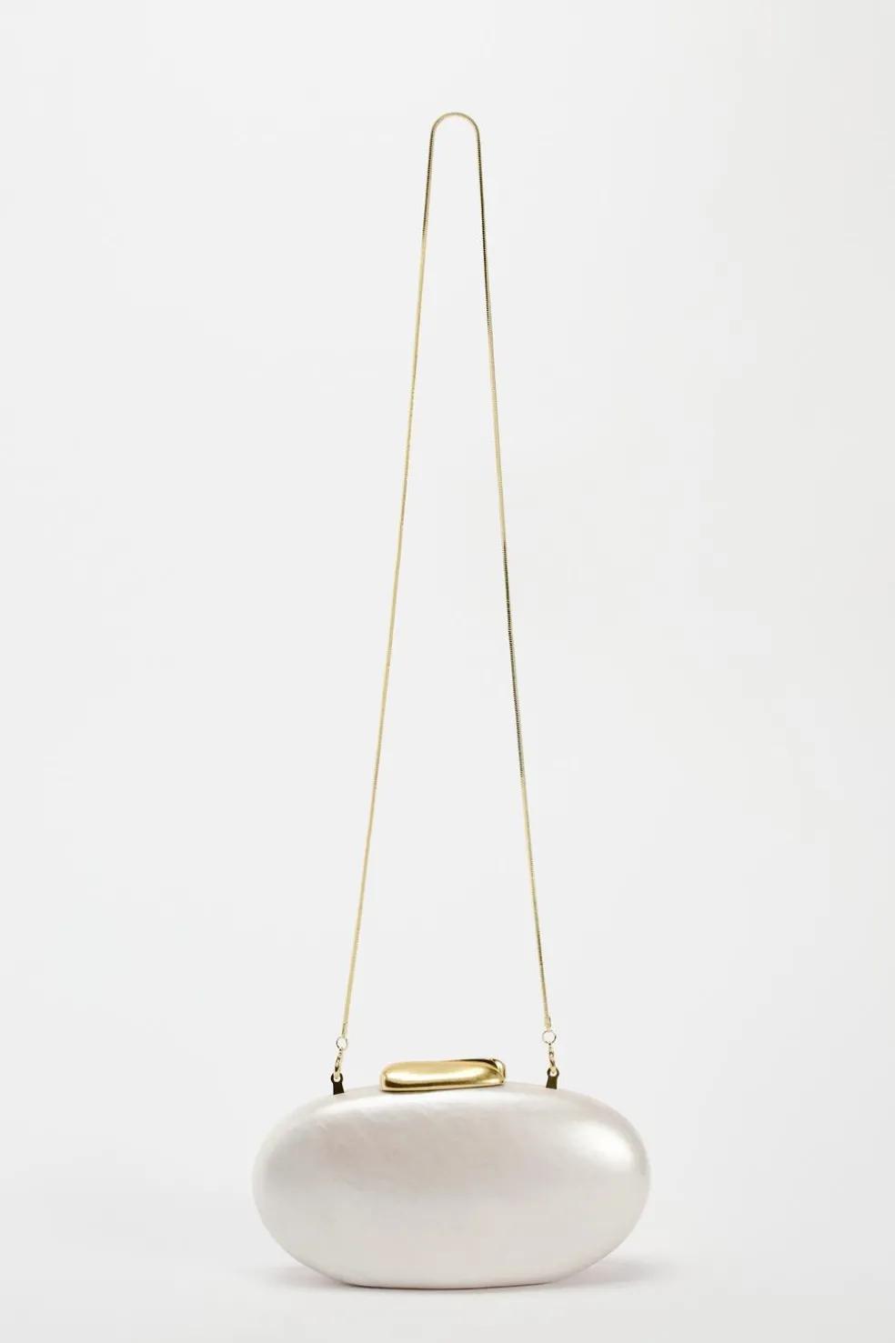 ZARA Malas^MALA CAIXA FECHO DOURADO branco