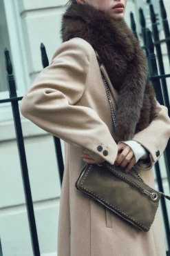 ZARA Malas^MALA COMPRIDA COM TACHAS Cinzento-toupeira