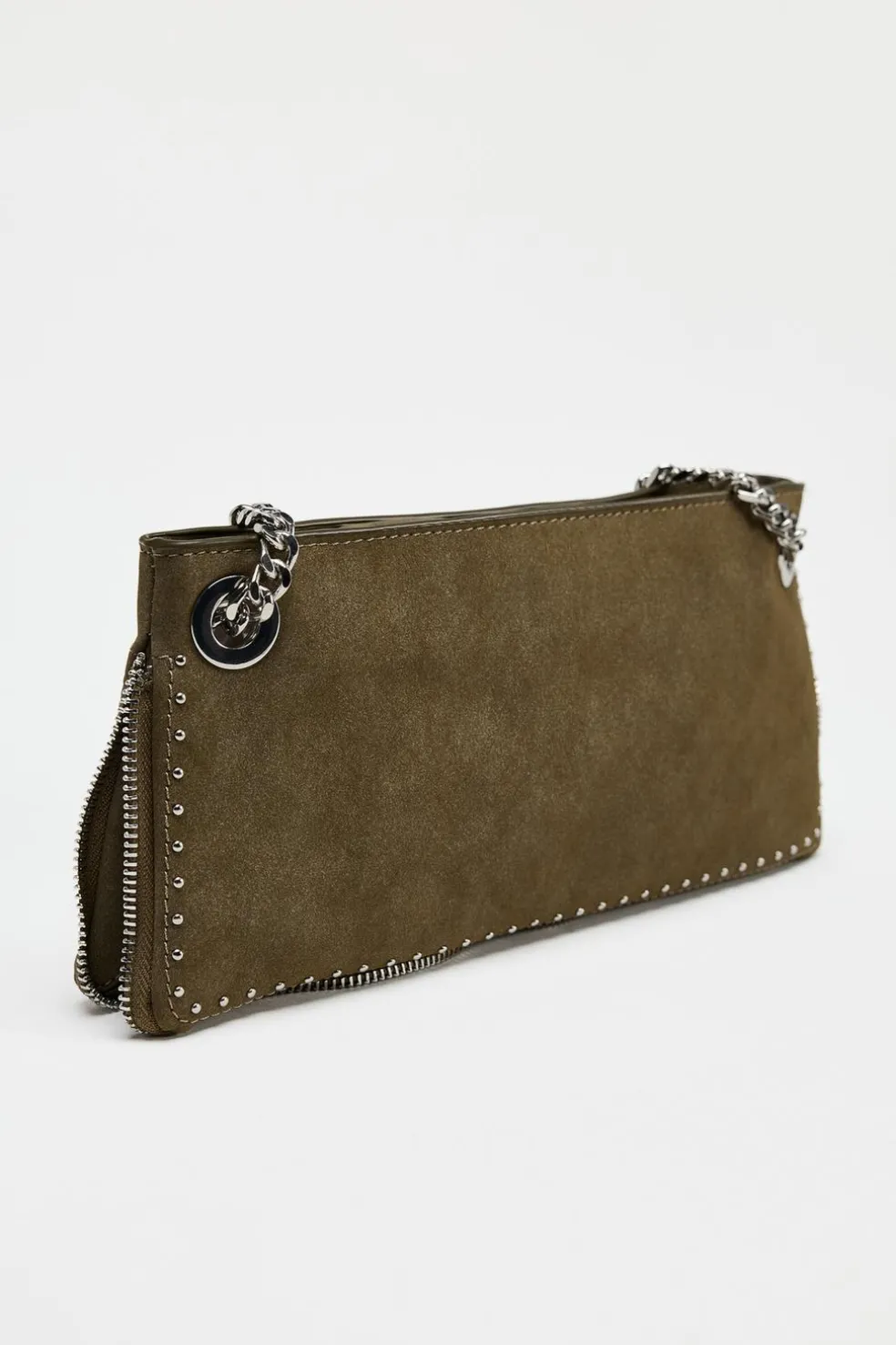 ZARA Malas^MALA COMPRIDA COM TACHAS Cinzento-toupeira