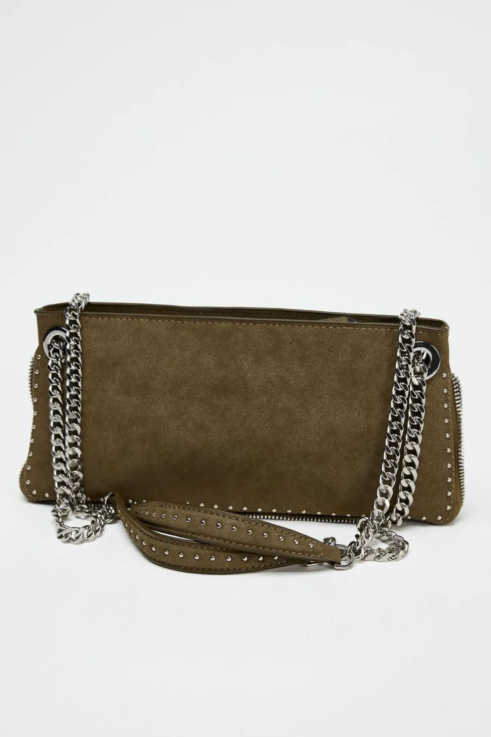 ZARA Malas^MALA COMPRIDA COM TACHAS Cinzento-toupeira