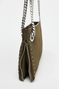 ZARA Malas^MALA COMPRIDA COM TACHAS Cinzento-toupeira