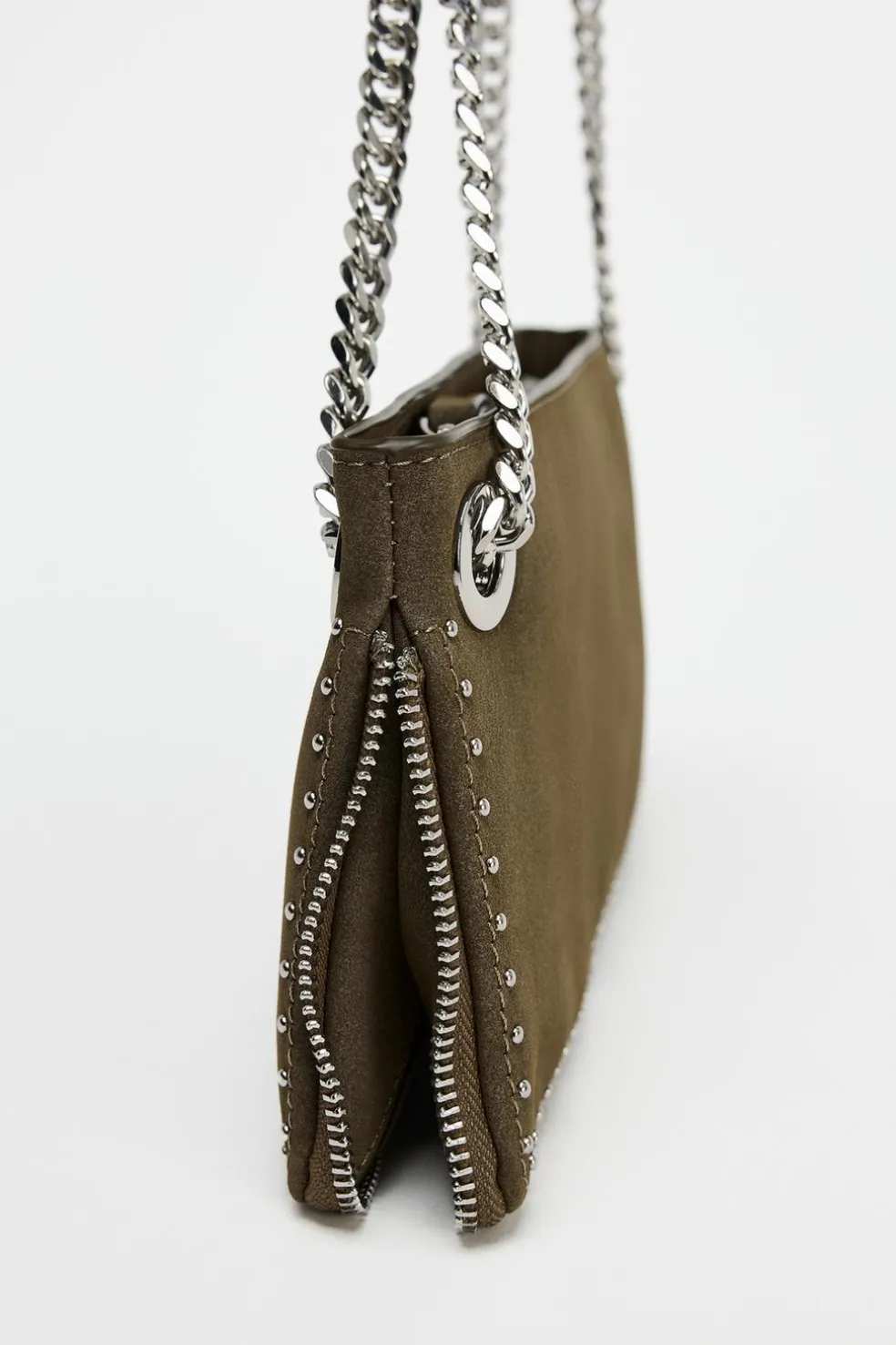 ZARA Malas^MALA COMPRIDA COM TACHAS Cinzento-toupeira