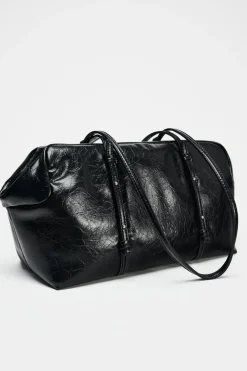 ZARA Malas^MALA DE OMBRO ALARGADA Preto