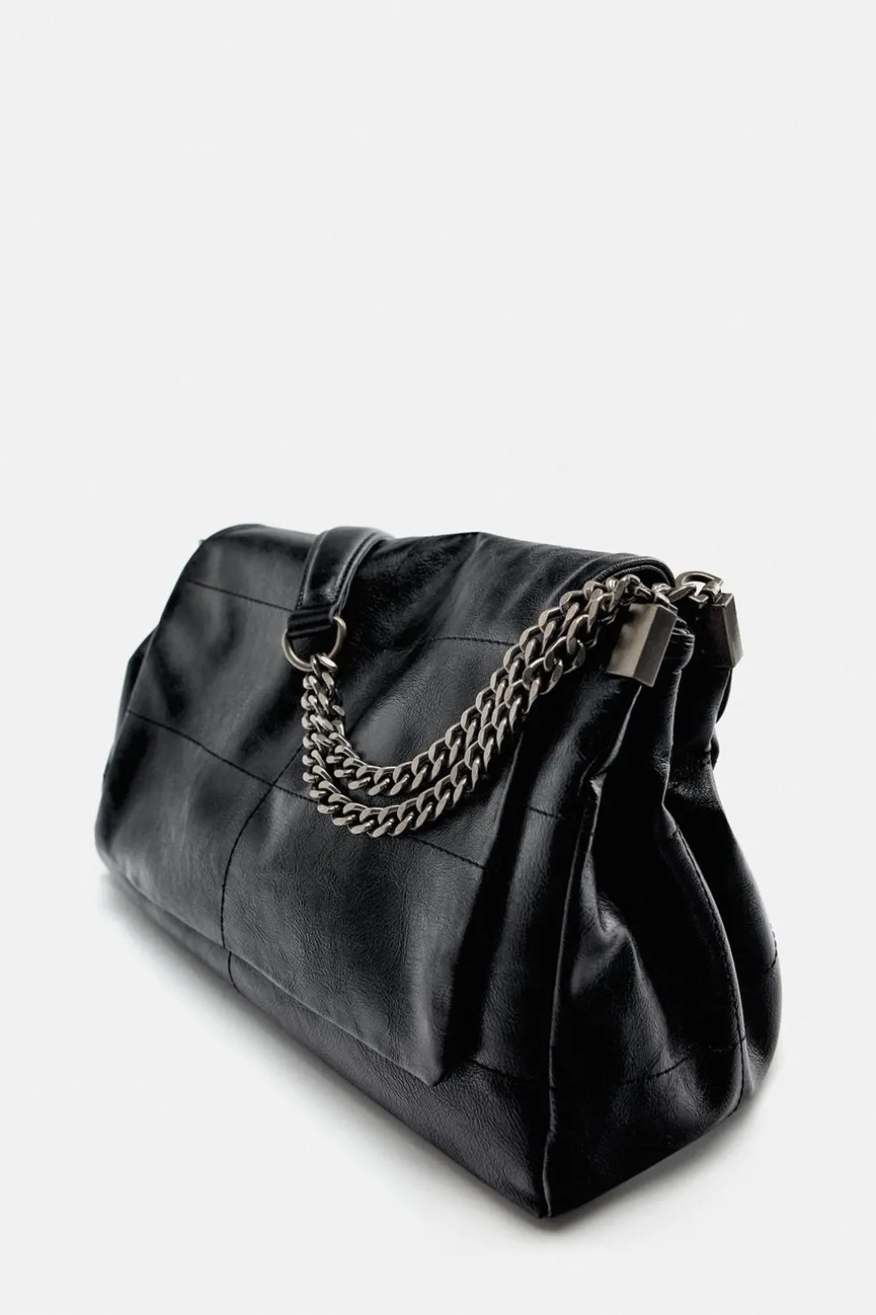 ZARA Malas^MALA DE OMBRO COM ABA ROCK Preto