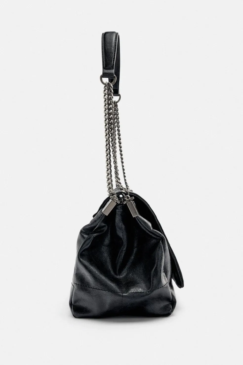 ZARA Malas^MALA DE OMBRO COM ABA ROCK Preto