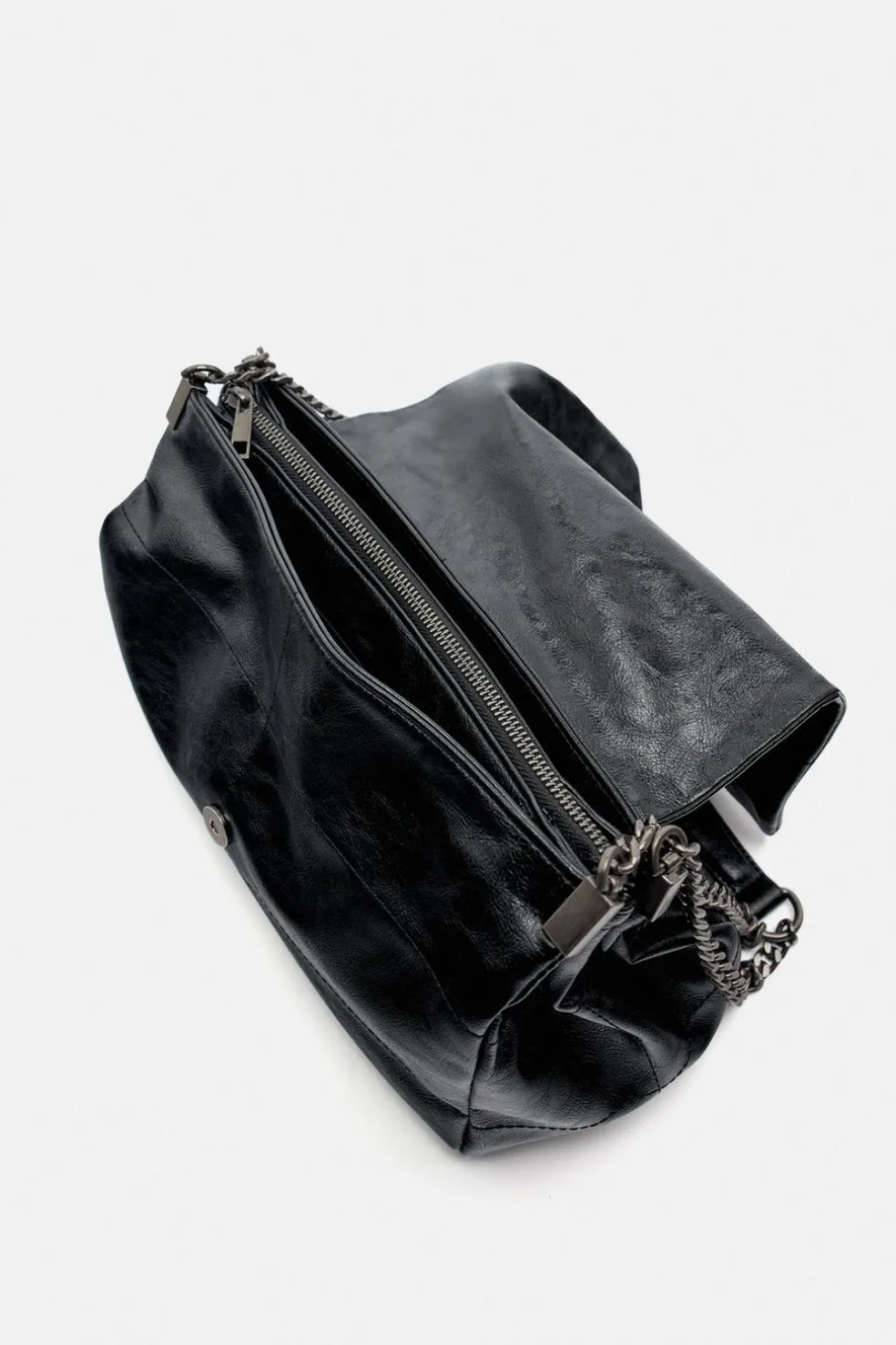 ZARA Malas^MALA DE OMBRO COM ABA ROCK Preto