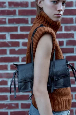 ZARA Malas^MALA DE OMBRO COM BOLSOS Preto