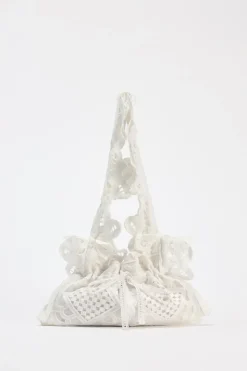 ZARA Malas^MALA DE OMBRO COM BORDADOS branco