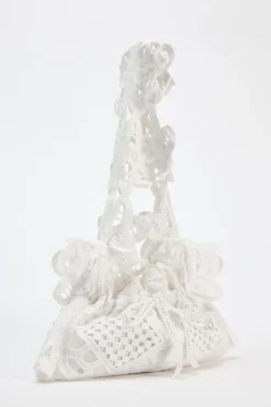ZARA Malas^MALA DE OMBRO COM BORDADOS branco