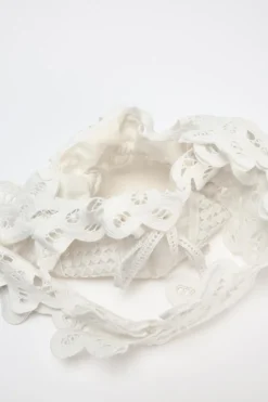 ZARA Malas^MALA DE OMBRO COM BORDADOS branco