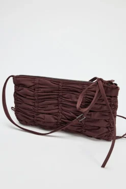 ZARA Malas^MALA DE OMBRO COM FRANZIDOS Vermelho-bordeaux