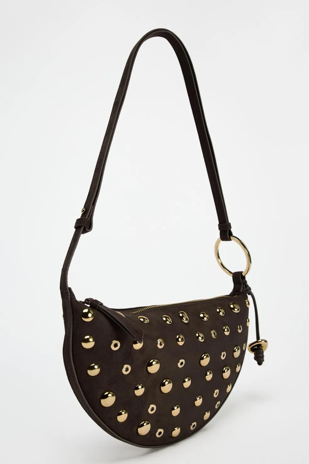 ZARA Malas^MALA DE OMBRO COM TACHAS Castanho