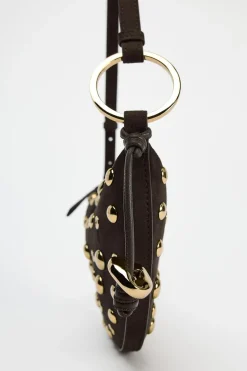 ZARA Malas^MALA DE OMBRO COM TACHAS Castanho