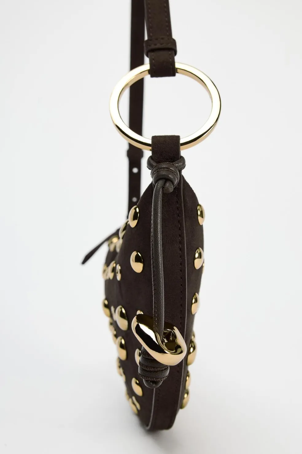 ZARA Malas^MALA DE OMBRO COM TACHAS Castanho