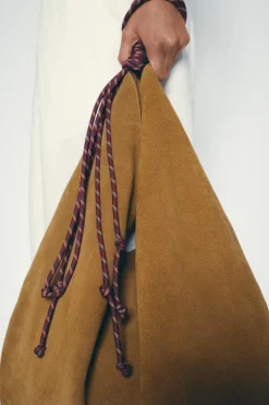 ZARA Malas^MALA DE OMBRO CROUTE ALÇA CORDÃO Torrado-escuro