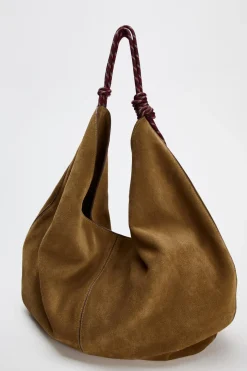 ZARA Malas^MALA DE OMBRO CROUTE ALÇA CORDÃO Torrado-escuro