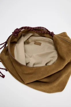 ZARA Malas^MALA DE OMBRO CROUTE ALÇA CORDÃO Torrado-escuro