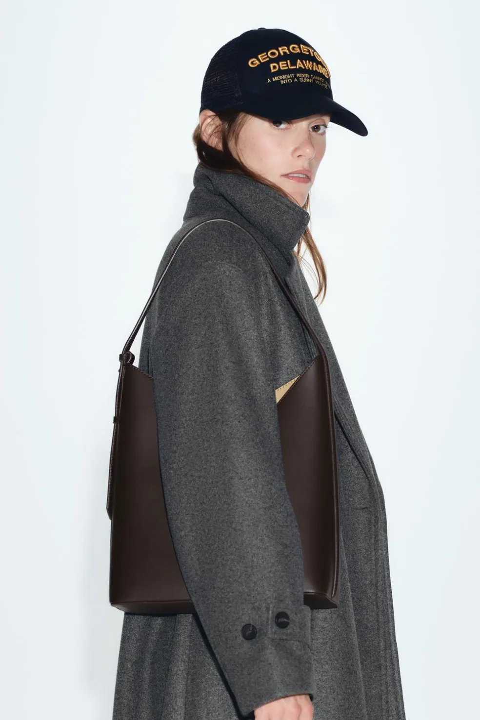ZARA Malas^MALA SHOULDER BAG Castanho