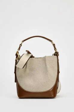 ZARA Malas^MALA SHOULDER BAG COM PESPONTO Torrado-escuro