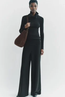 ZARA Malas^MALA SHOULDER BAG EM CROUTE ASSIMÉTRICA Castanho