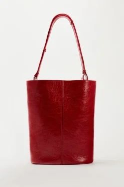 ZARA Malas^MALA SHOULDER BAG EM PELE Vermelho