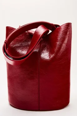 ZARA Malas^MALA SHOULDER BAG EM PELE Vermelho