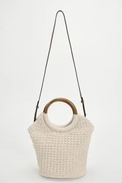ZARA Malas^MALA SHOULDER BAG MACRAMÉ Cru