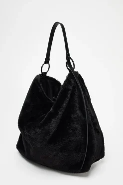 ZARA Winter Layersnew|Malas^MALA TIPO SACO COM EFEITO DE PELO Preto