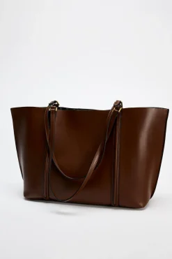 ZARA Malas^MALA TOTE BAG Castanho